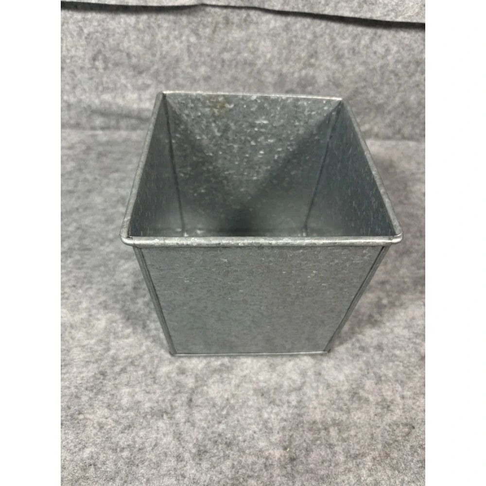Galvanized Metal Square Flower Pot 6 X 6‎
